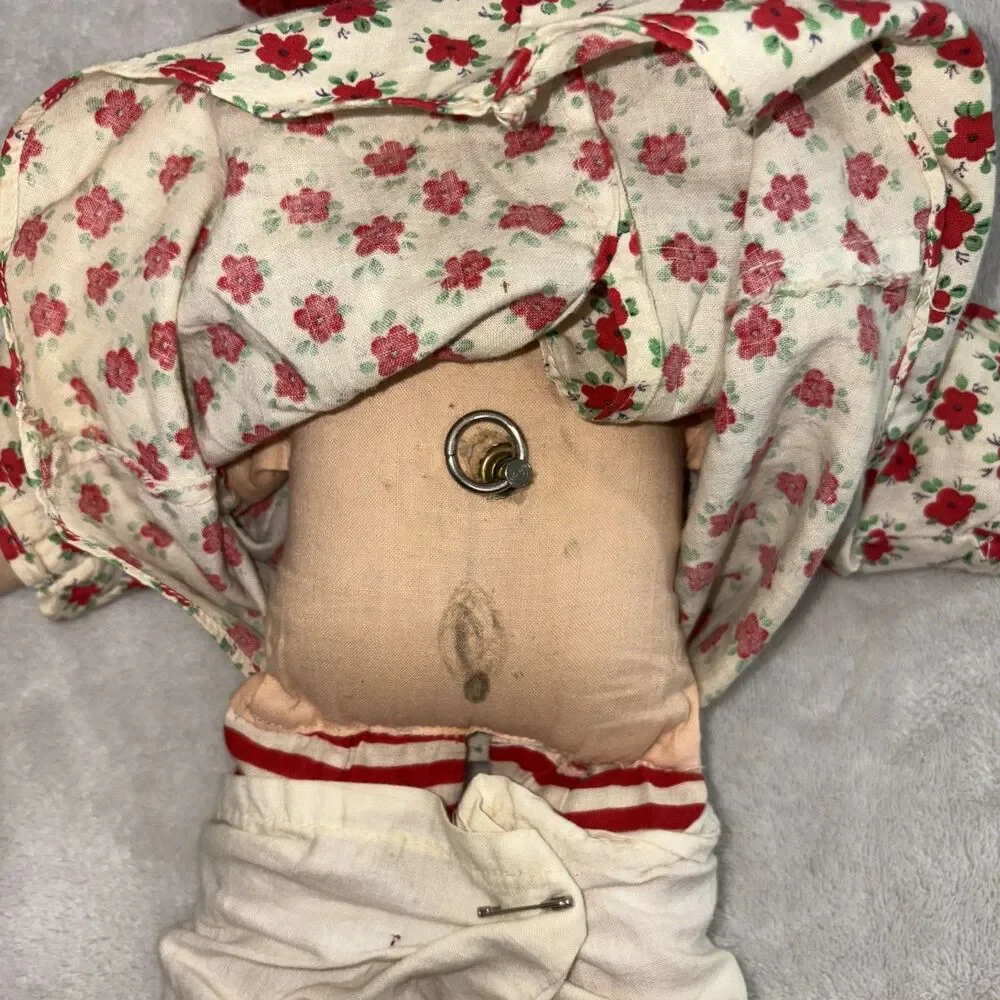 Vintage 1960s Knickerbocker Raggedy Ann Doll Musical (Working) 